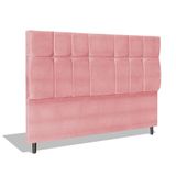 Cabeceira Estofada Box Casal King Size Encosto Para Cama Audi X1 195x126 Cm Rosa