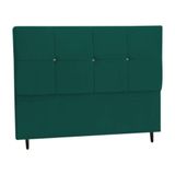 Cabeceira Estofada Box Casal King Size Encosto Para Cama Civic 195x126 Cm Azul Tiffany