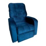 Poltrona Do Papai Reclinável E Retrátil Élpis Móveis Veludo Azul Marinho
