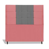 Cabeceira Estofada Box Casal King Size Encosto Para Cama Maveric 195x126 Cm Composê Rosa/cinza