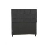 Cabeceira Hylux Estofada Com Botão De Tecido Para Cama Box Casal King Size 195cm Preto