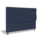 Cabeceira Estofada Box Casal King Size Encosto Para Cama Audi X1 195x126 Cm Azul Marinho