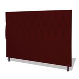 Cabeceira Estofada Box Casal Queen Size Encosto Para Cama Ram 1500 164x126 Cm Marsala