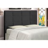 Cabeceira Hylux Estofada Com Botão De Tecido Para Cama Box Solteiro 94cm Preto