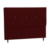 Cabeceira Estofada Box Casal King Size Encosto Para Cama Civic 195x126 Cm Marsala