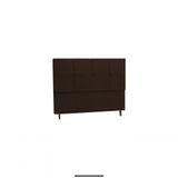 Cabeceira Civic Estofada Com Botão De Strass Para Cama Box Casal King Size 195cm Marrom