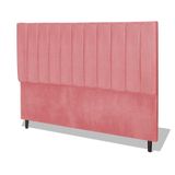 Cabeceira Estofada Box Casal King Size Encosto Para Cama Corola 195x126 Cm Rosa