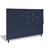 Cabeceira Estofada Box Solteiro Encosto Para Cama T Cross 94x126 Azul Marinho
