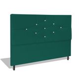 Cabeceira Estofada Box Casal King Size Encosto Para Cama T Cross 195x126 Cm Azul Tiffany