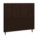 Cabeceira New Hylux Estofada Com Botão De Tecido Para Cama Box Casal King Size 195cm Marrom