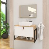 Gabinete De Banheiro Vegas 1 Prateleira 1 Porta 60cm Freijó E Branco - Branco