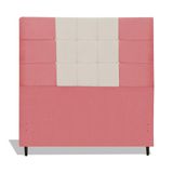 Cabeceira Estofada Box Casal King Size Encosto Para Cama Maveric 195x126 Cm Composê Rosa/bege