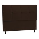 Cabeceira New Civic Estofada Com Botão De Strass Para Cama Box Casal King Size 195cm Marrom