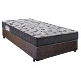 Cama Box Solteiro Suede + Colchão De Espuma D33 - Sereneprime - 88cm Cor:marrom