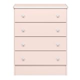 Cômoda Infantil Com 4 Gavetas Doce Sonho Rosa - Qmovi