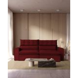 Sofá 190 Cm Retrátil E Reclinável Molas Ensacadas Vermelho