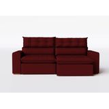 Sofá 190 Cm Retrátil E Reclinável Molas Ensacadas Vermelho