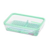Pote Hermético Com Travas E Divisória 1,6l Modular Cores Fitness Academia Marmita Cozinha Alimento