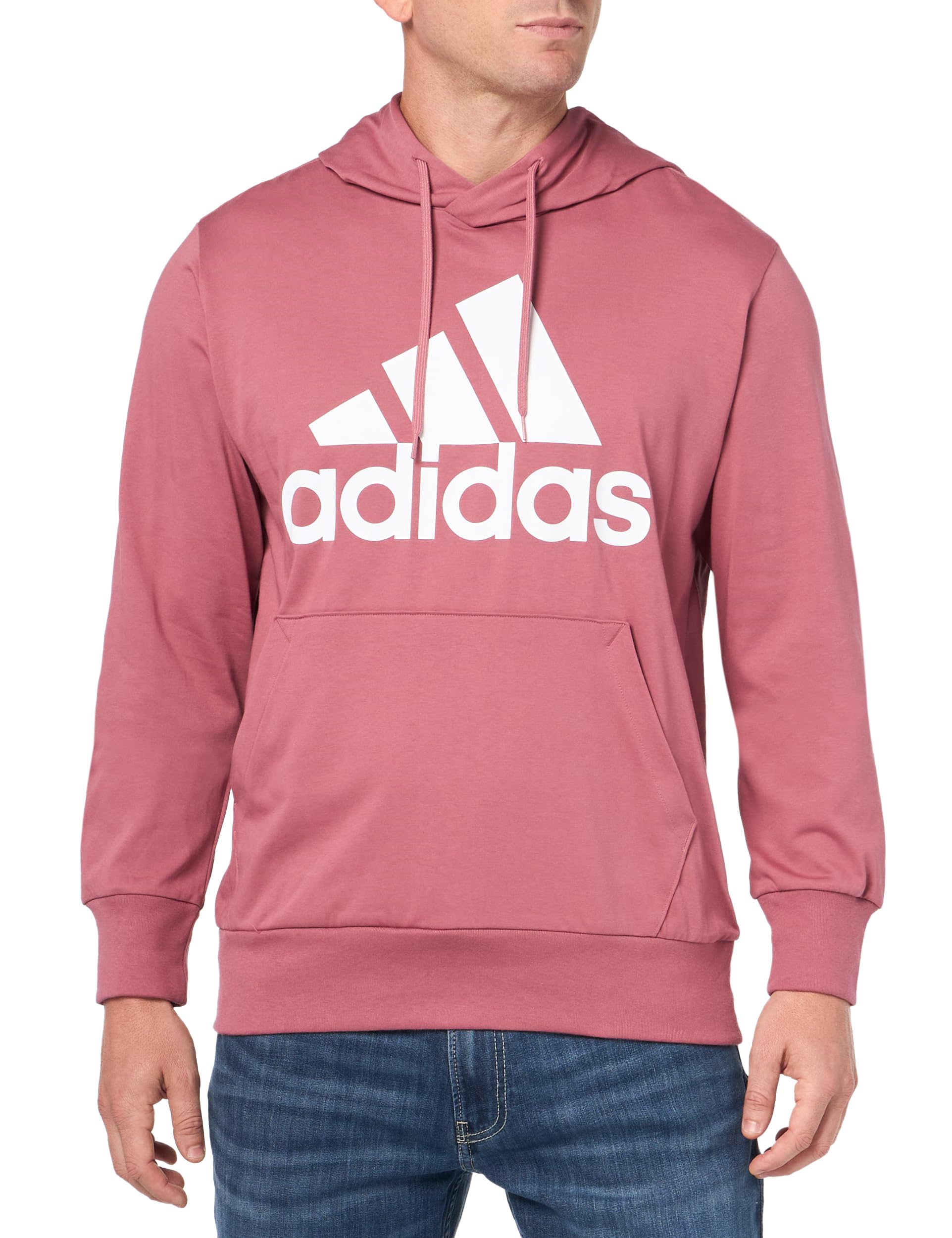 Moletom Com Capuz Masculino Adidas Essentials Com Logotipo Preloved Crimson