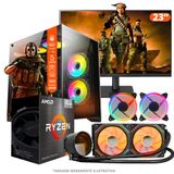 Pc Gamer Amd Ryzen 5 5600gt, 16gb Ram, Placa De Video Radeon Vega 7, Ssd 480gb, Fonte 550w, Gabinete Aquário, Water Cool