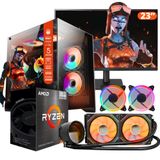 Pc Gamer Amd Ryzen 5 5600gt, 16gb Ram, Placa De Video Radeon Vega 7, Ssd 960gb, Fonte 550w, Gabinete Aquário, Water Cool