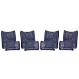 4 Poltronas Texas Em Alumínio Fendi Corda Náutica Trama Azul