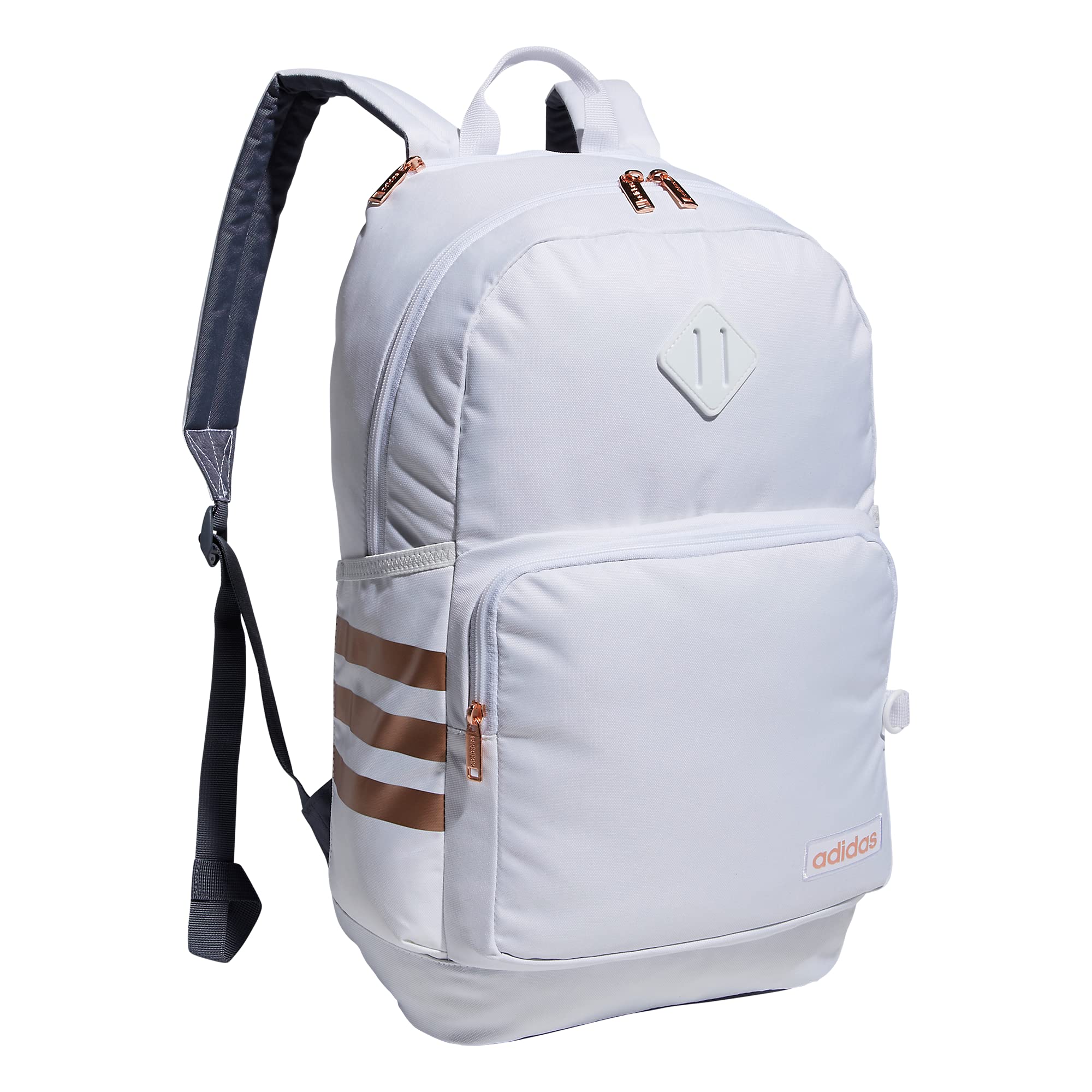 Mochila Adidas Classic De 3 Listras Durável Unissex Branca/onix
