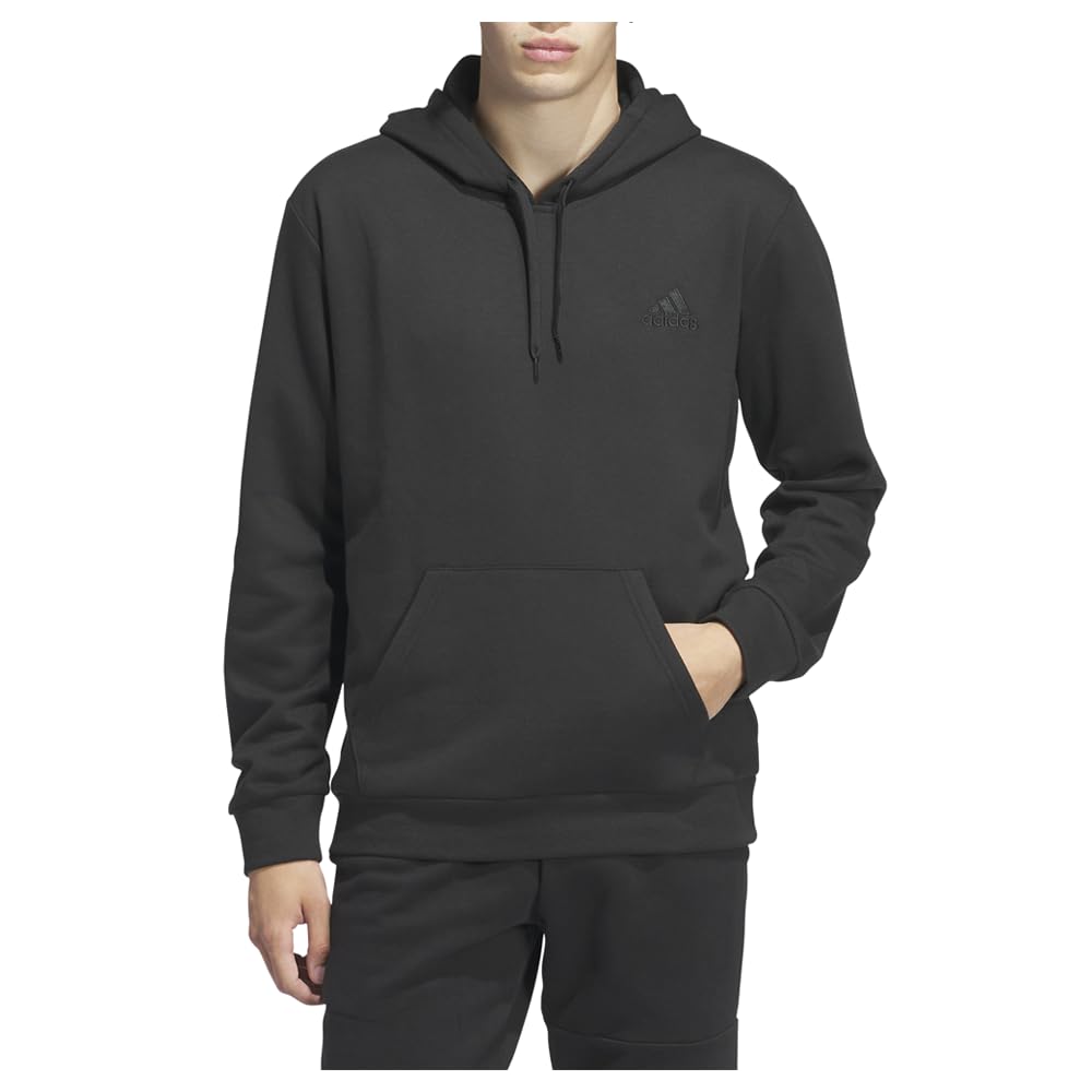 Moletom Com Capuz Masculino Adidas Badge Of Sport Fleece, Poliéster Preto
