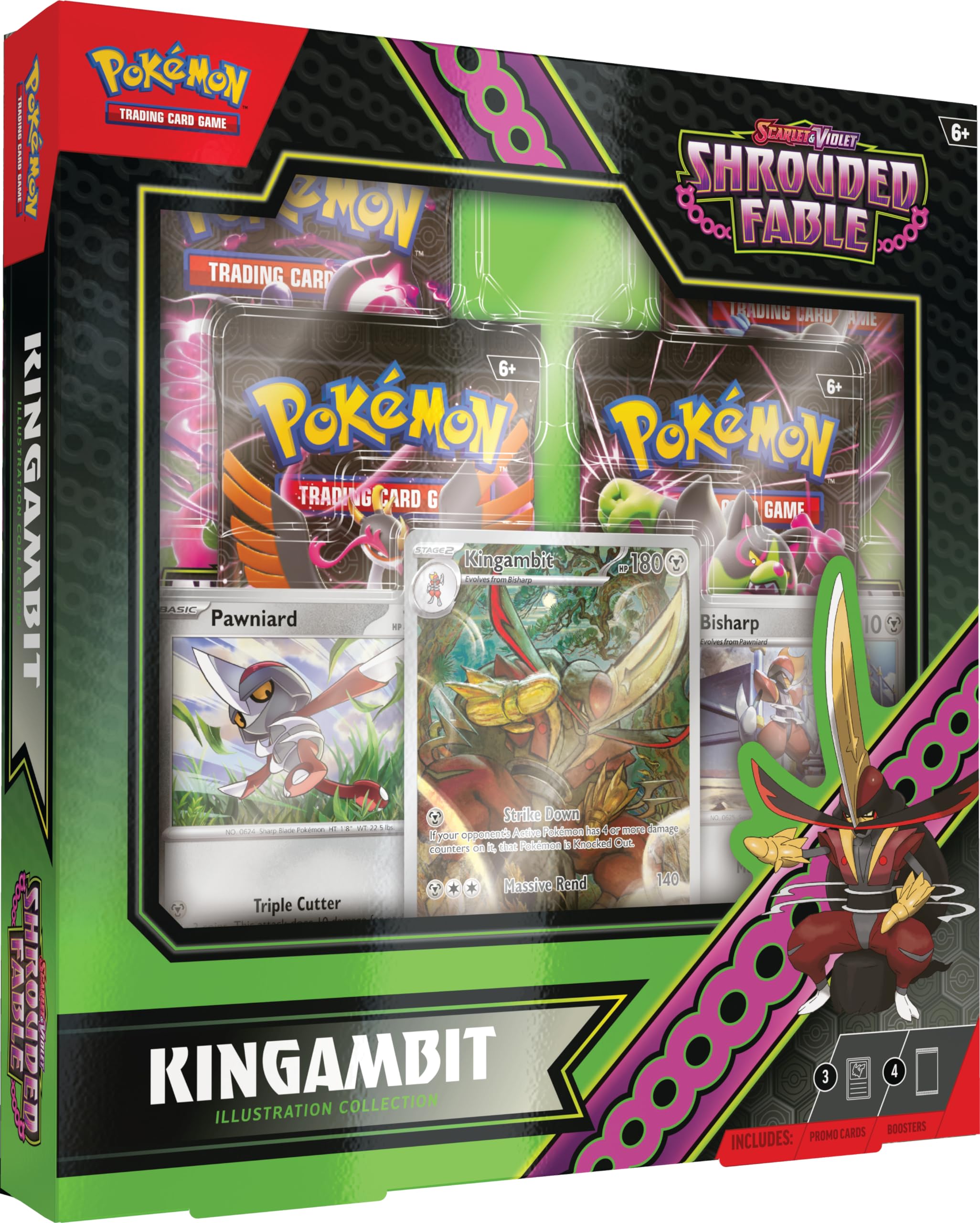Jogo De Cartas Colecionáveis Pokémon Kingambit Illustration Rare Box