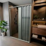 Box Sanfonado Chuveiro Pvc 130x185cm Bcf Branco