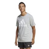 Camiseta Adidas Essentials Single Jersey Com Logotipo Grande, Masculina, Cinza