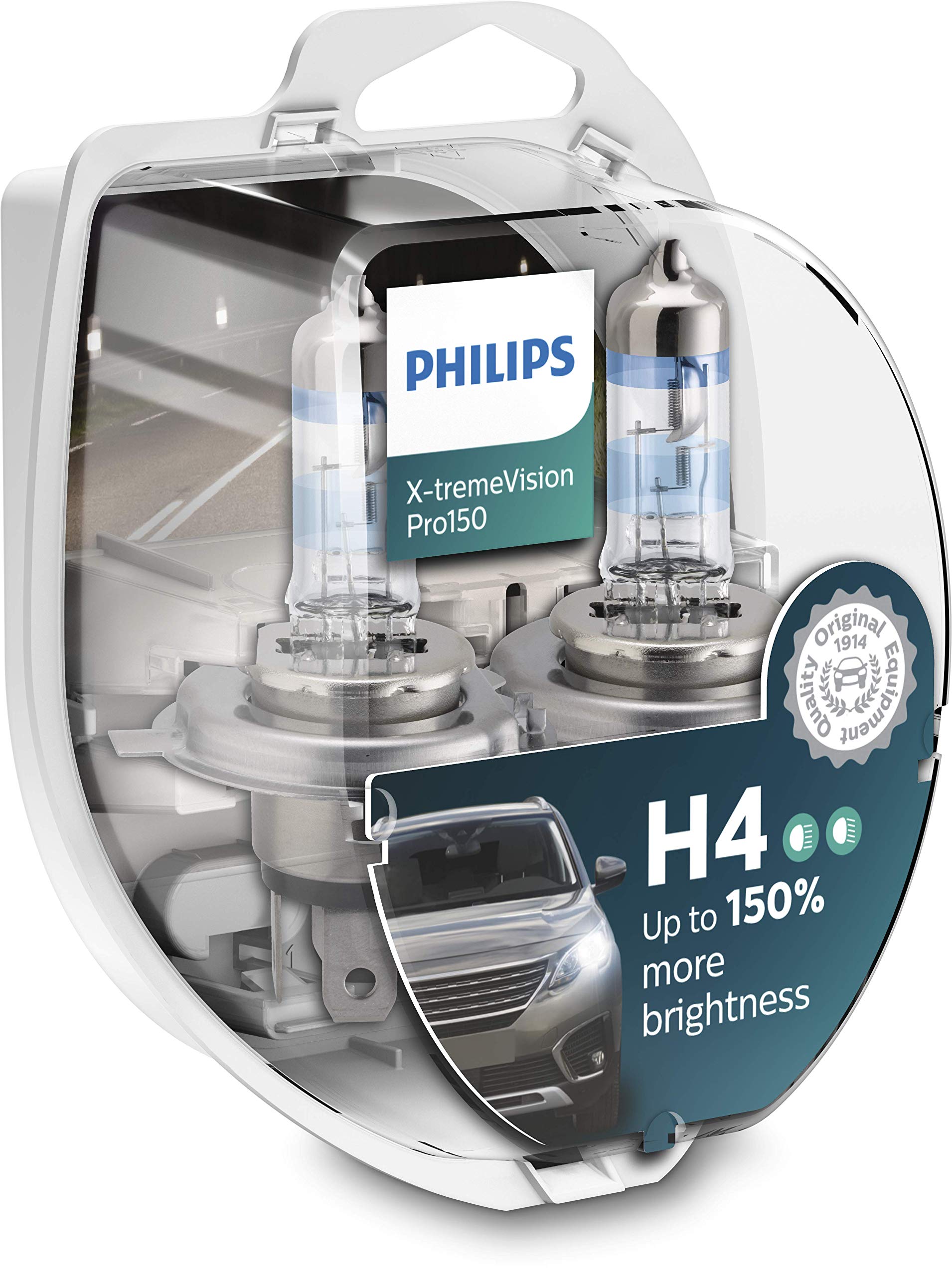 Lâmpada De Farol Philips Halogen X-tremevision Pro150 H4 +150%