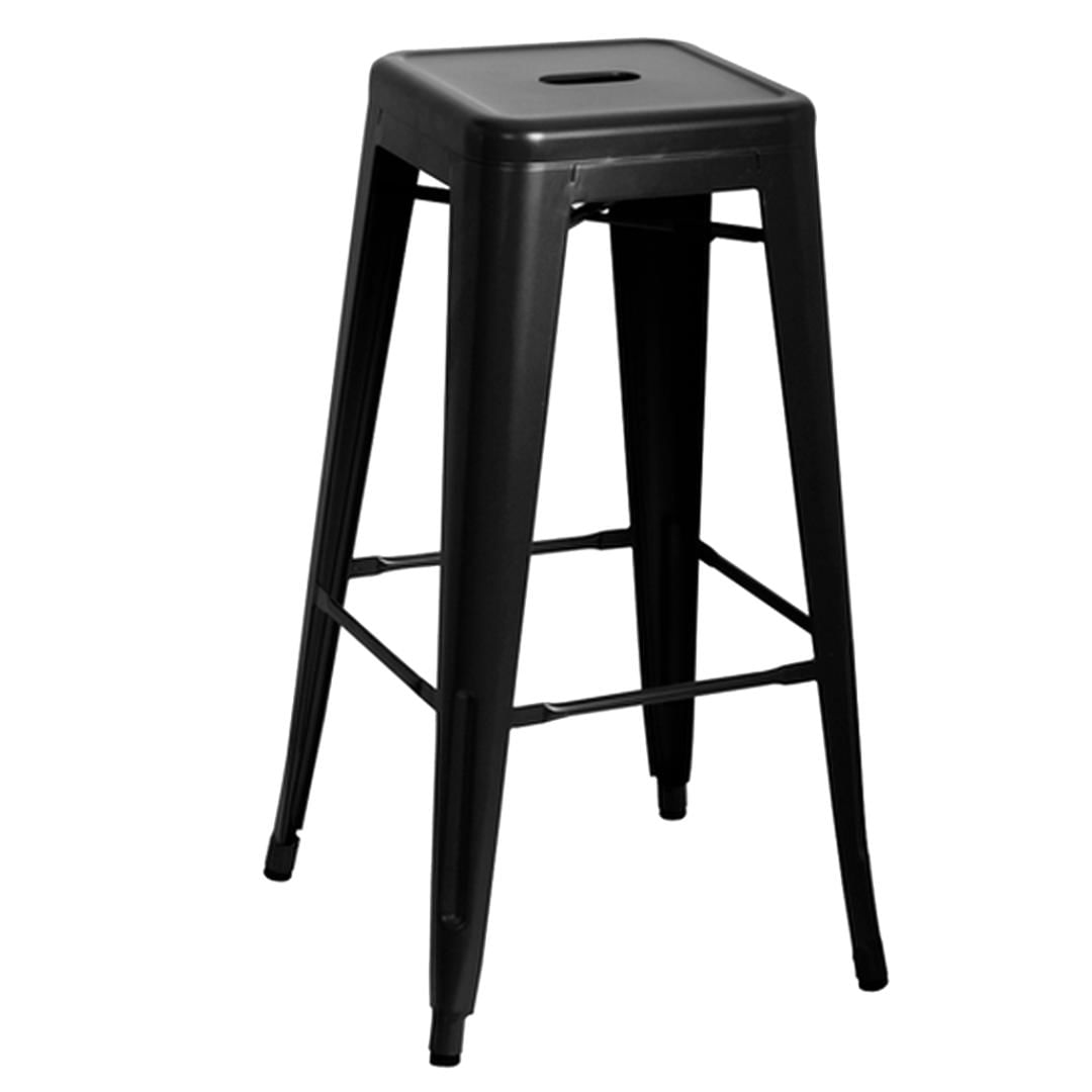 Banqueta Alta Tolix Preta Sem Encosto