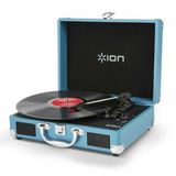 Toca Discos Ion Vinyl Motion Azul Vitrola