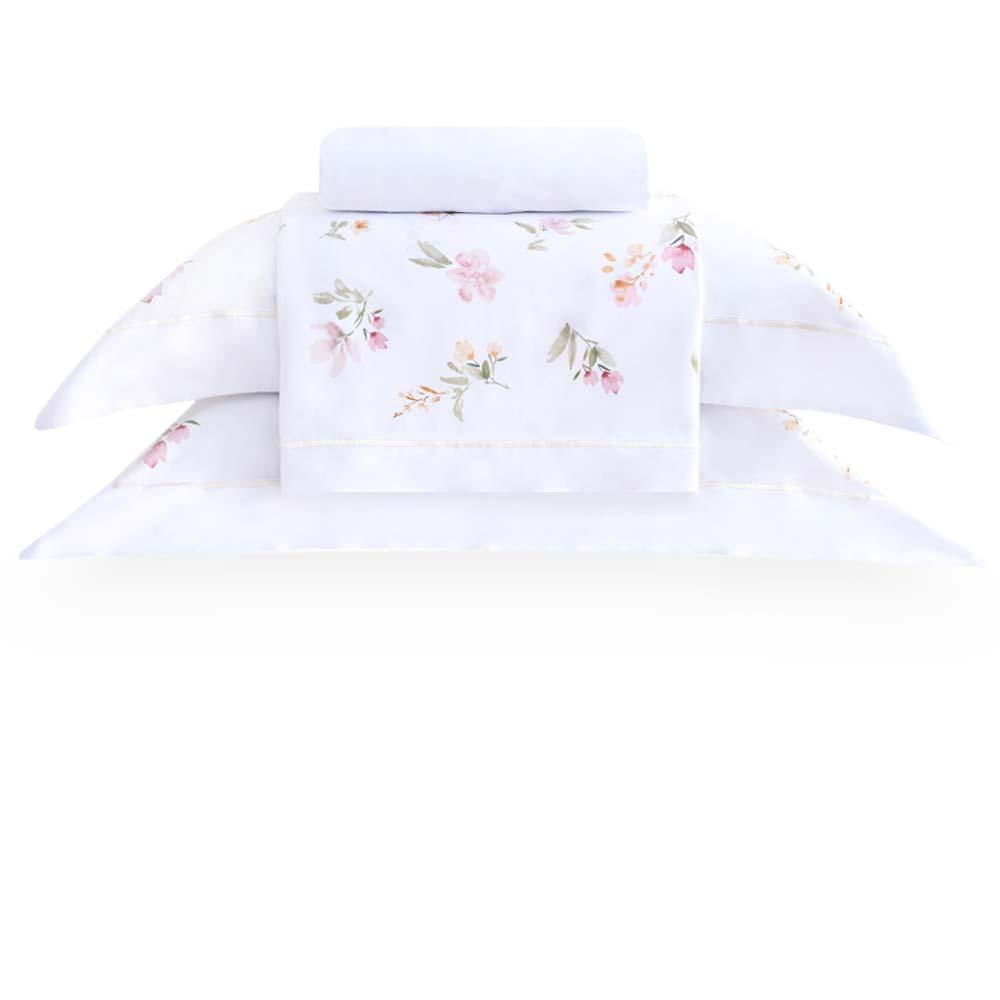 Jogo De Cama Casal 300 Fios Flora - Buddemeyer Estampado
