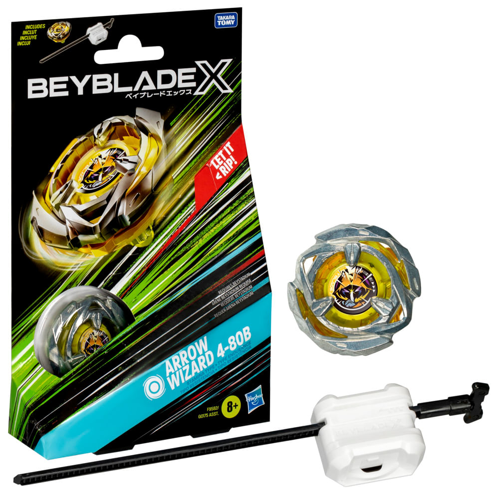 Beyblade X Arrow Wizard 4-80b Kit Inicial Pião E Lançador