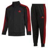 Conjunto De Faixas Adidas Classic Tricot De 2 Peças Para Meninos Preto/vermelho 4