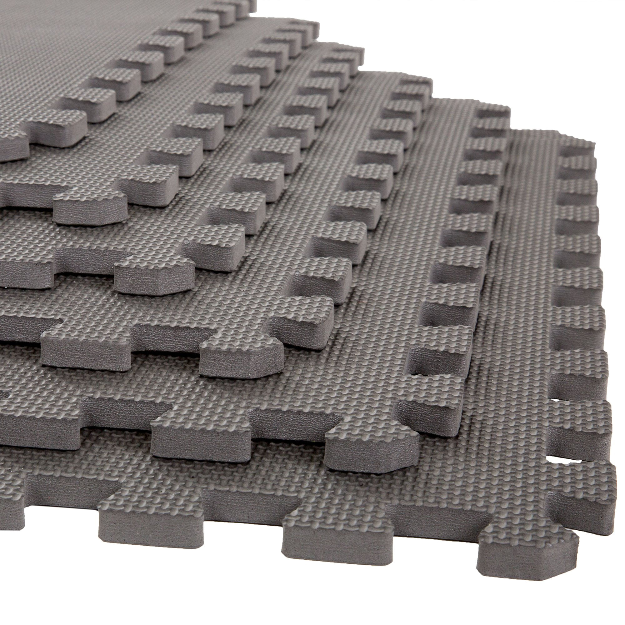 Foam Mat Tiles Stalwart Eva, Pacote Com 6 Unidades, 24 M², Cinza Interligado