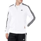 Jaqueta Esportiva Adidas Warm-up Tricot De 3 Listras Para Homens Branca/preta