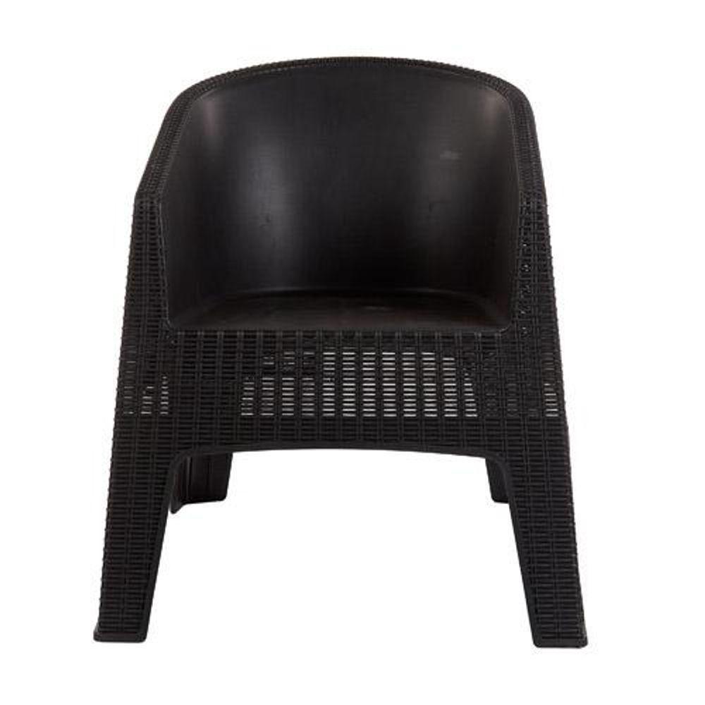 Conjunto 2 Poltronas Rattan Ibiza + Mesa Capri - Preto