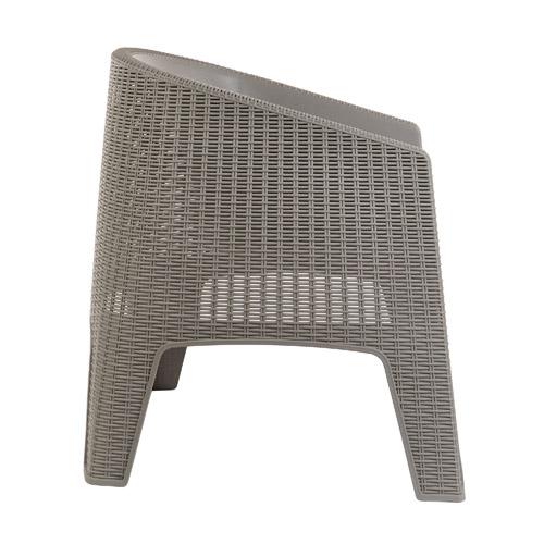 Conjunto 2 Poltronas Rattan Ibiza + Mesa Capri - Cinza