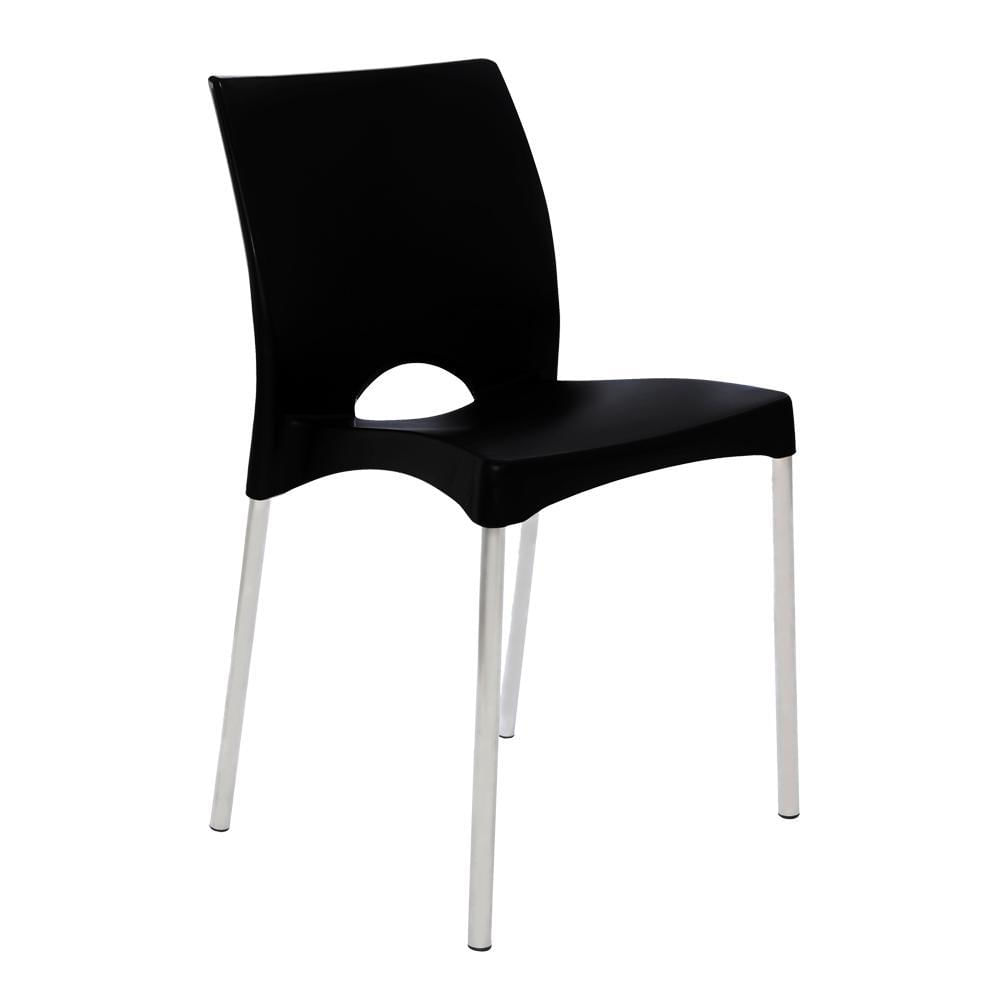 Conjunto Mesa Manila + 4 Cadeiras Boston - Preta