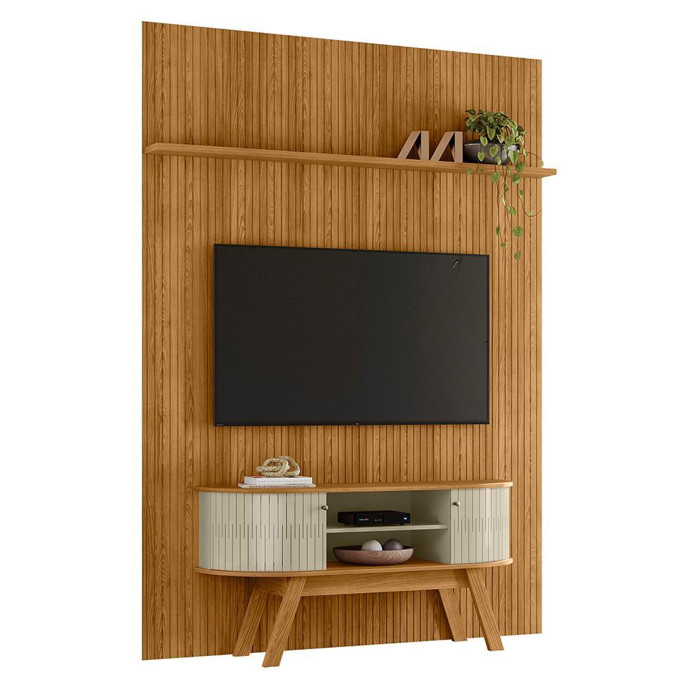 Rack Bancada Com Painel Silverstone Cumaru/opala Para Tv Até 75 - Madetec