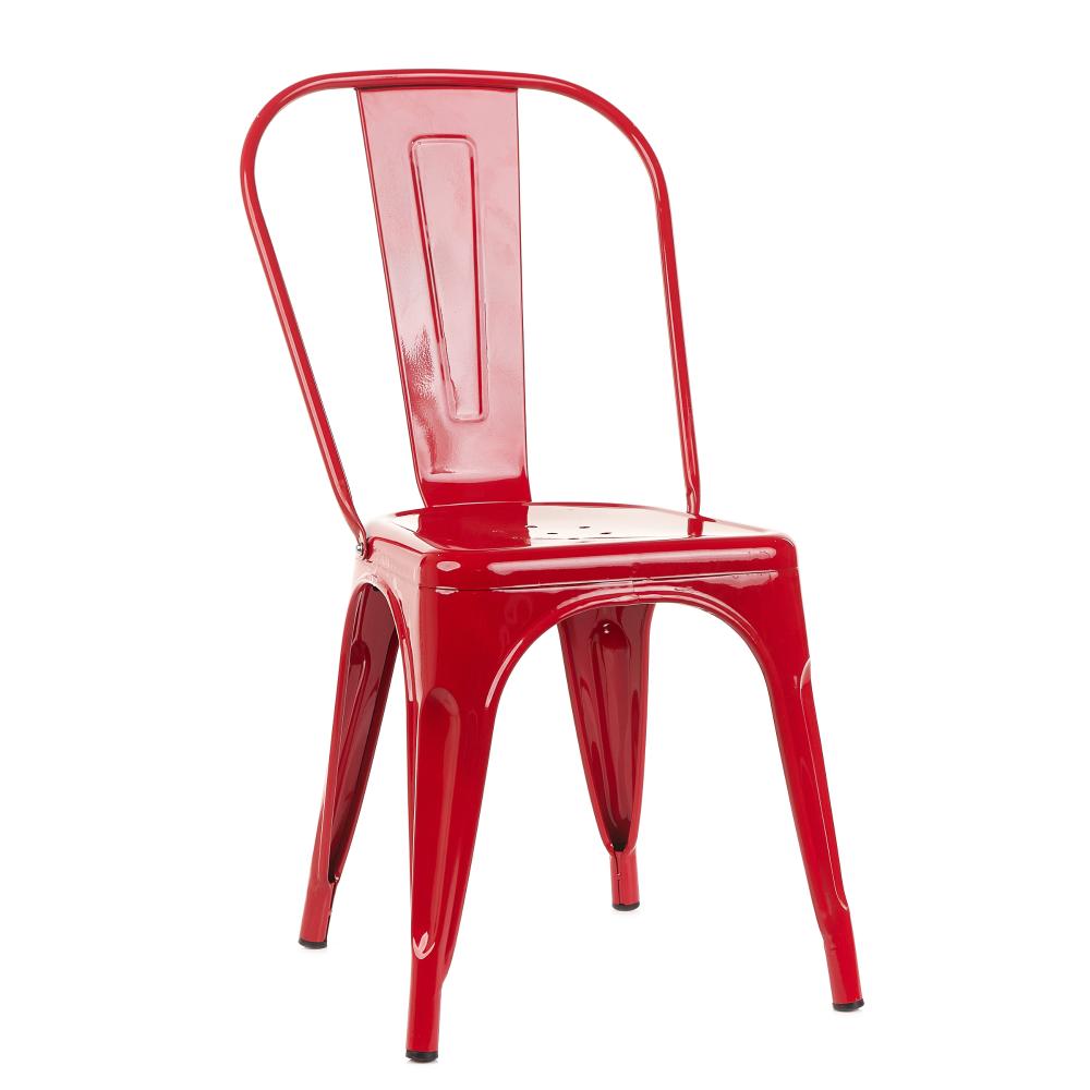 Cadeira De Design Linha Tolix Metal - Vermelho