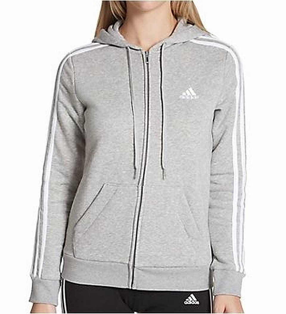 Moletom Feminino Adidas Essentials De Lã Com 3 Listras E Zíper Completo