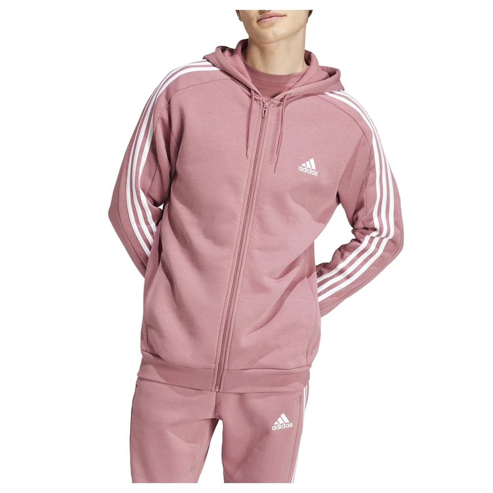 Moletom Masculino Adidas Essentials De 3 Listras Com Zíper Completo