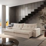 Sofá Vega 02 Módulos De 120cm Br 25cm Meu Sofá Online A294 Linho Creme