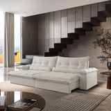 Sofá Vega 02 Módulos De 120cm Br 25cm Meu Sofá Online A302 Linho Branco