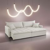 Sofá Cama Flora 02 Módulos De 80cm Br 15cm Meu Sofá Online A302 Linho Branco