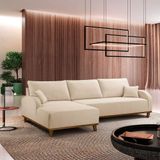 Sofá Albano Linho 250cm Chaise Lado Esquerdo Meu Sofá Online A294 Linho Creme